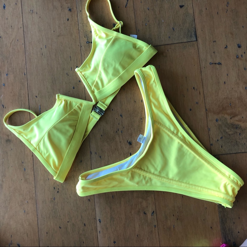 Yellow boned bikini